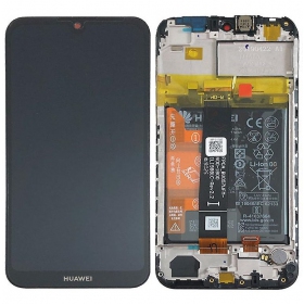 Huawei Y5 2019 scherm (zwart) (met een frame en batterij) (service pack) (origineel)