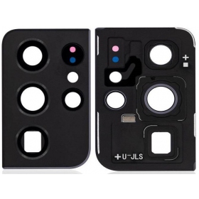 Samsung G998 Galaxy S21 Ultra 5G camera glas (zwart) (met een frame)