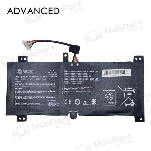ASUS C41N1731, 3400mAh laptop batterij, Advanced