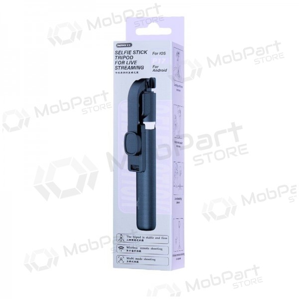 Selfiestick Remax P17 1.3m zwart