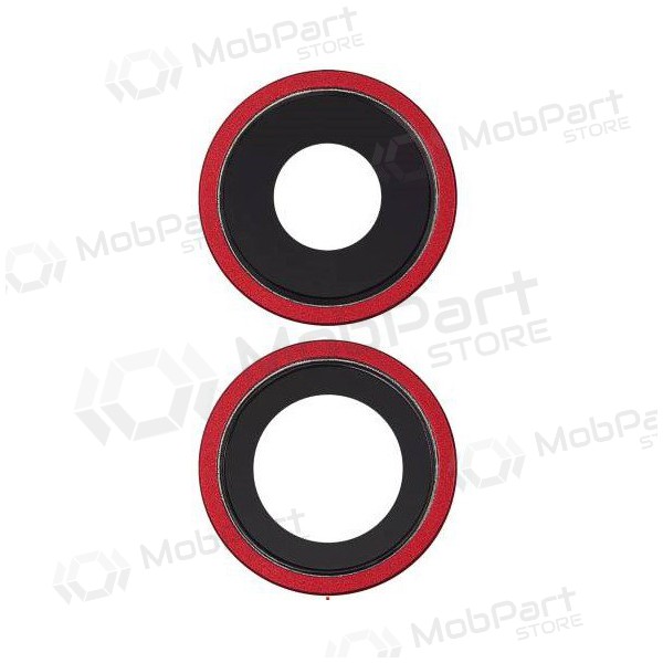 Apple iPhone 11 camera glas (2stuks) (rood) (met een frame)