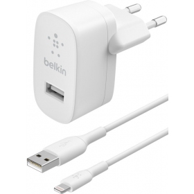Lader buitinis Belkin Boost Charge USB-A 12W + Lightning kabel wit