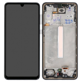 Ekranas Samsung A336 A33 5G 2022 su lietimui jautriu stikliuku en rėmeliu Black OLED (real size)