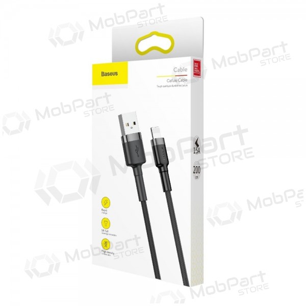 USB kabel Baseus Cafule USB-A to Lightning 1.5A 2.0m grijs-zwart CALKLF-CG1