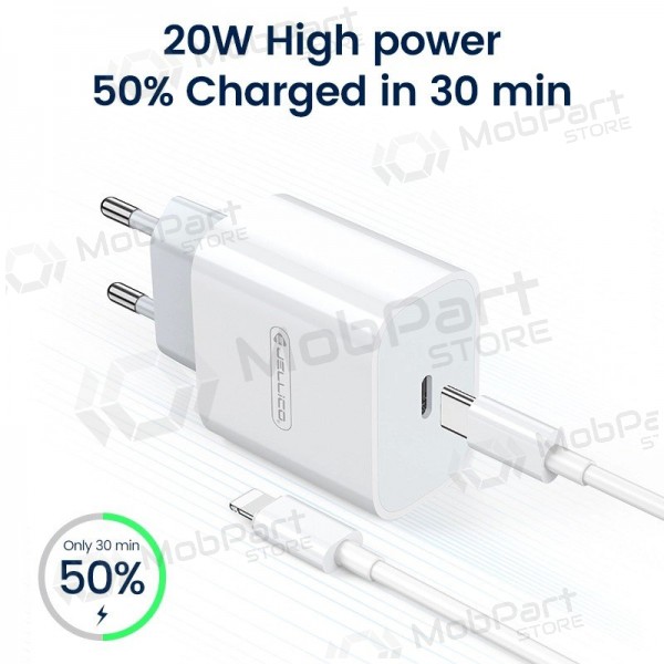 Lader Jellico AK180 20W USB-C + USB-C to Lightning cable 1.0m wit