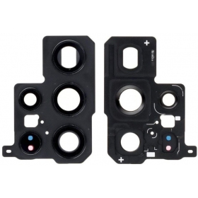 Samsung S908 S22 Ultra camera glas (zwart) (met een frame)