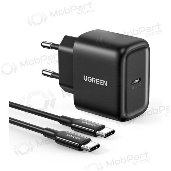 Lader buitinis Ugreen CD250 USB-C 25W + USB-C cable 2.0m zwart