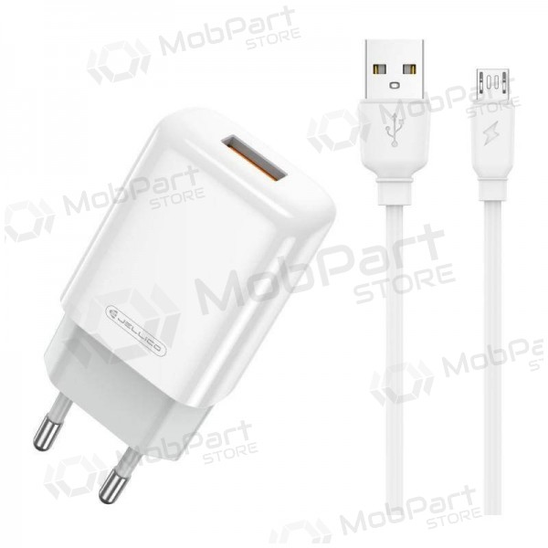 Lader buitinis Jellico EU01 2.4A USB + MicroUSB wit
