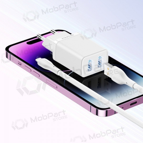 Lader Awei C15L-EU 2xUSB-A 10W + USB to Lightning cable wit