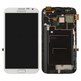 Samsung N7100 Galaxy Note 2 scherm (wit) (met een frame) (service pack) (origineel)