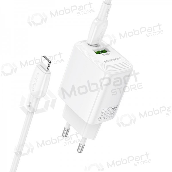Lader Borofone BN29 30W USB-C/USB-A + USB-C to Lightning cable 1.0m wit