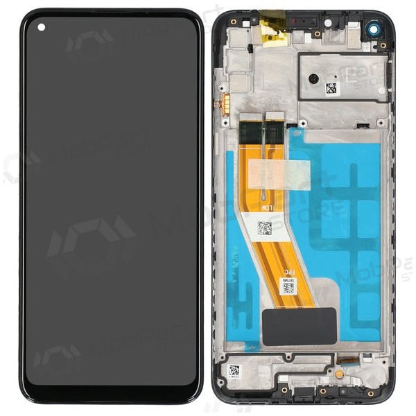 Ekranas Samsung M115 M11 2020 su lietimui jautriu stikliuku en rėmeliu Black origineel