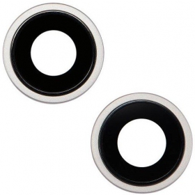 iPhone 14 / 14 Plus camera glas (2stuks) (wit) (met een frame)