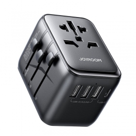 Universeel kelioninis lader Joyroom JR-TCW01 3xUSB-A/USB-C zwart