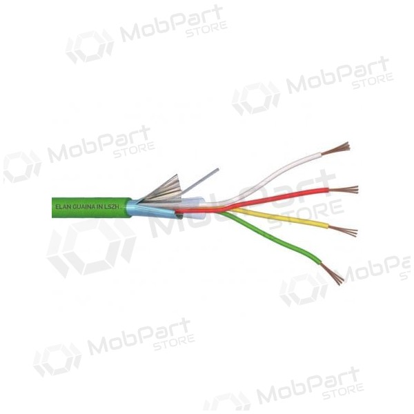ELAN halogeenvrije, afgeschermde beveiligingskabel 4x0.22 (groen)