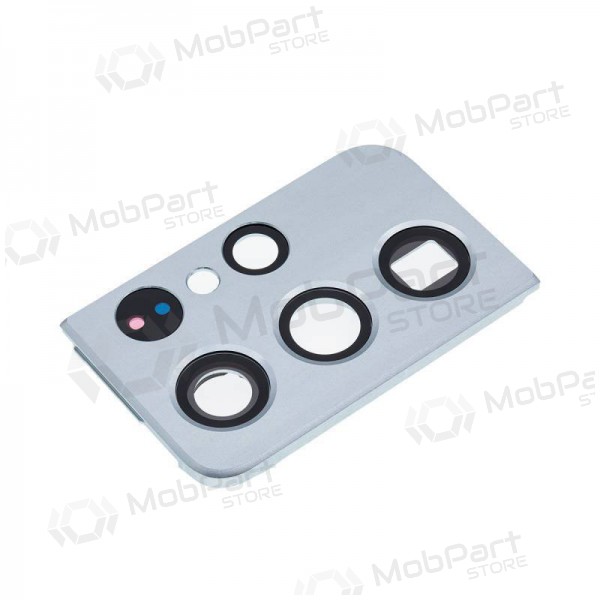 Samsung G998 Galaxy S21 Ultra 5G camera glas (zilverachtig) (met een frame)