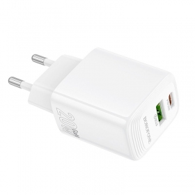 Lader Borofone BN27 20W USB-C/USB-A wit