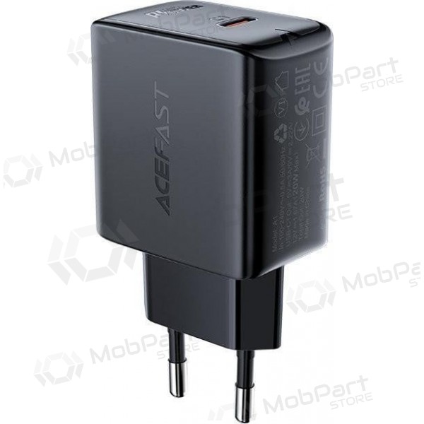 Lader buitinis Acefast A1 PD20W USB-C zwart