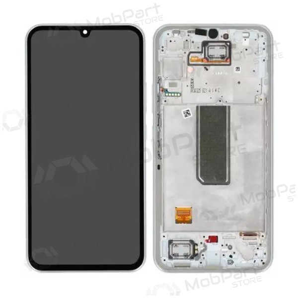 Samsung Galaxy A34 5G scherm (zilverachtig) (met een frame) (origineel)