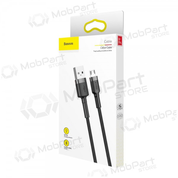 USB kabel Baseus Cafule Type-C 1.0m 3.0A (grijs-zwart) CATKLF-BG1