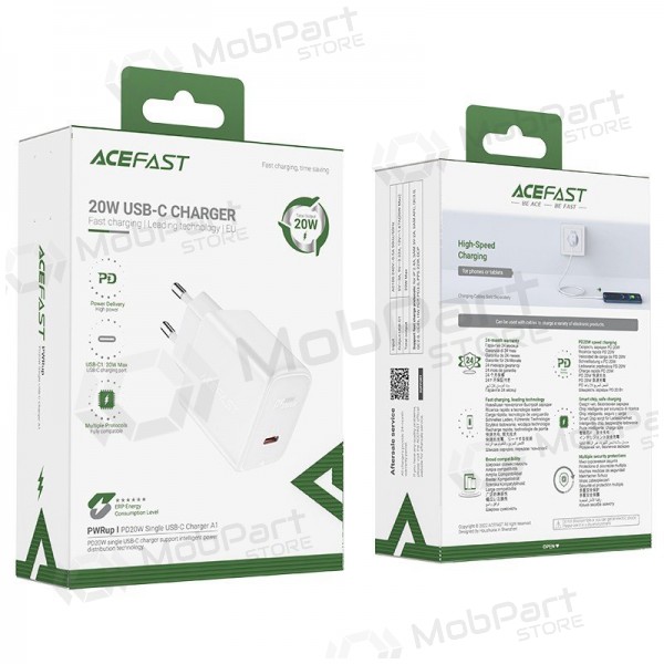 Lader buitinis Acefast A1 PD20W USB-C wit