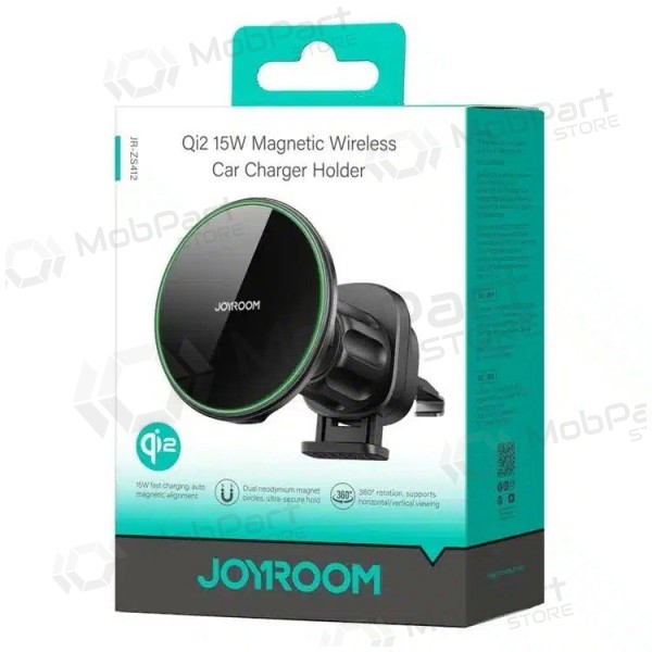 Automobilinis laikiklis-lader Joyroom JR-ZS412 Qi2 MagSafe 15W zwart