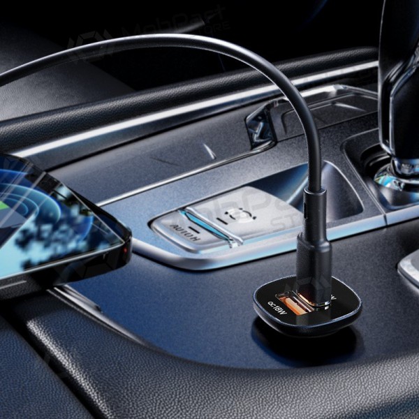 Lader automobilinis Acefast B1 Mini 38W USB-C+USB-A zwart