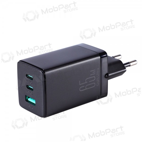Lader buitinis Joyroom GaN JR-TCG01 2xUSB-C/USB-A 65W + USB-C cable 1.2m zwart