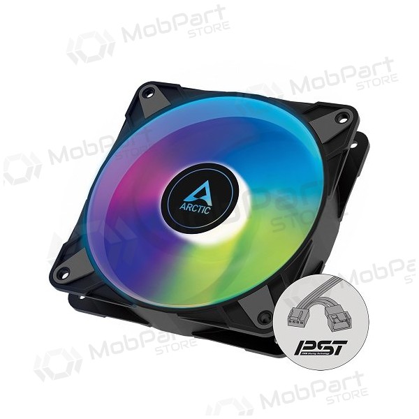 ARCTIC P12 PWM PST A-RGB, case fan, 4-pin, 120mm, zwart
