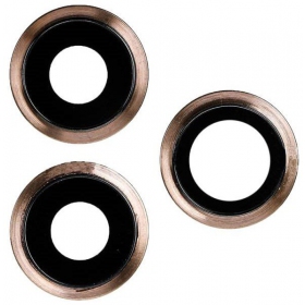 Apple iPhone 11 Pro / 11 Pro Max camera glas (3stuks) (gouden) (met een frame)