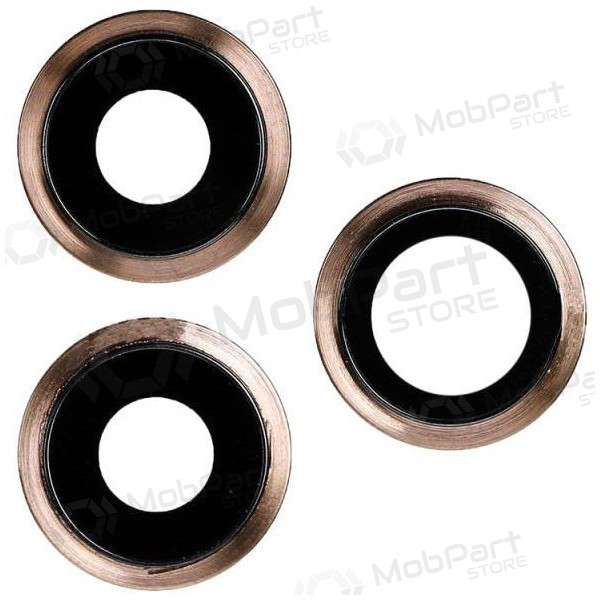 Apple iPhone 11 Pro / 11 Pro Max camera glas (3stuks) (gouden) (met een frame)