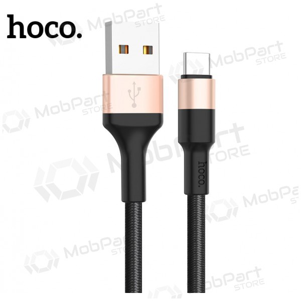 USB kabel Hoco X26 Type-C 1.0m (zwart / gouden)