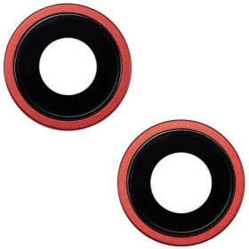 iPhone 14 / 14 Plus camera glas (2stuks) (rood) (met een frame)