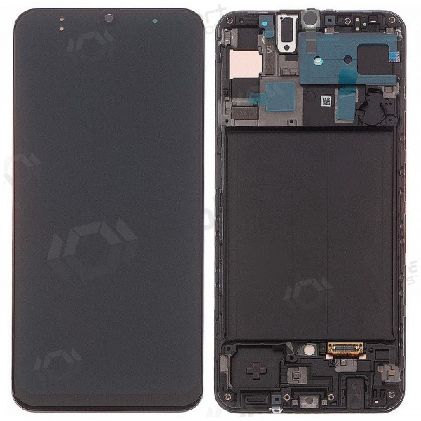 Ekranas Samsung A505 A50 2019 su lietimui jautriu stikliuku en rėmeliu Black OLED (real size)