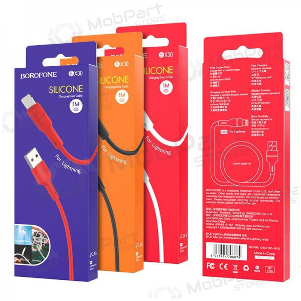 USB kabel Borofone BX30 Lightning 1.0m (wit)