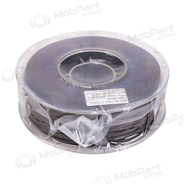 3D spausdinimo plastikas TPU, 1.75mm, 1kg, zwart