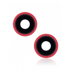 Apple iPhone 13 mini camera glas (2stuks) (rood) (met een frame)