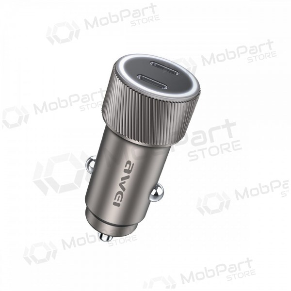 Autolader Awei C-858 33W 2xUSB-C zwart