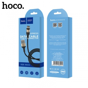 USB kabel Hoco X26 Type-C 1.0m (zwart / gouden)