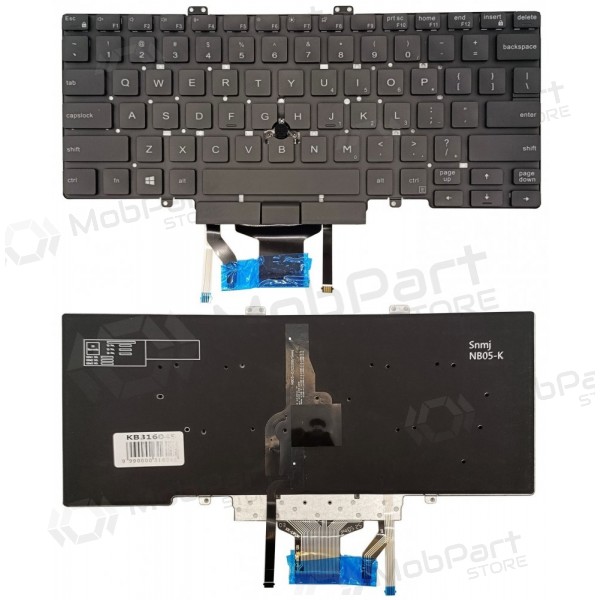 Toetsenbord DELL Latitude 5400, su „trackpoint“
