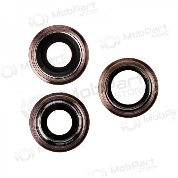 Apple iPhone 11 Pro / 11 Pro Max camera glas (3stuks) (gouden) (met een frame)