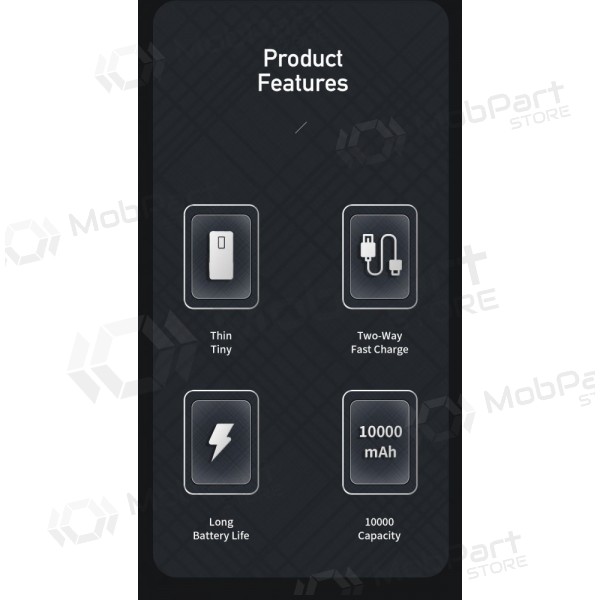 Externe batterij Power Bank Awei P5K 5V/2.1A 10000mAh zwart