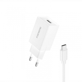 Telefoonoplader Foneng K210 10 W USB-A USB-C wit