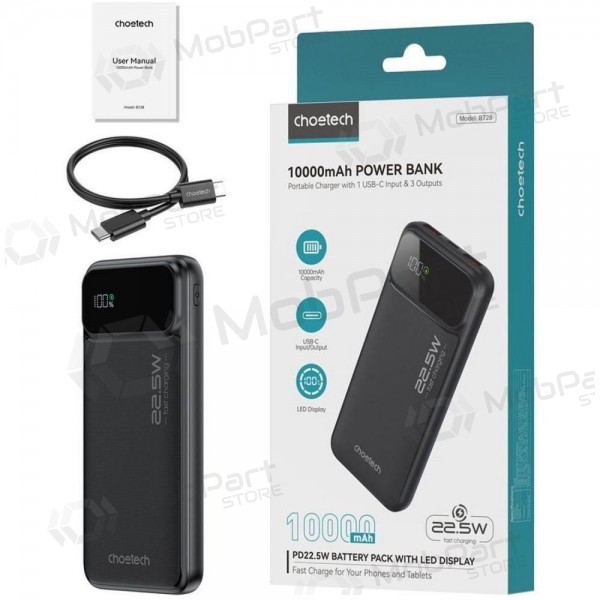 Externe batterij Power Bank Choetech B728 22.5W 10000mAh zwart