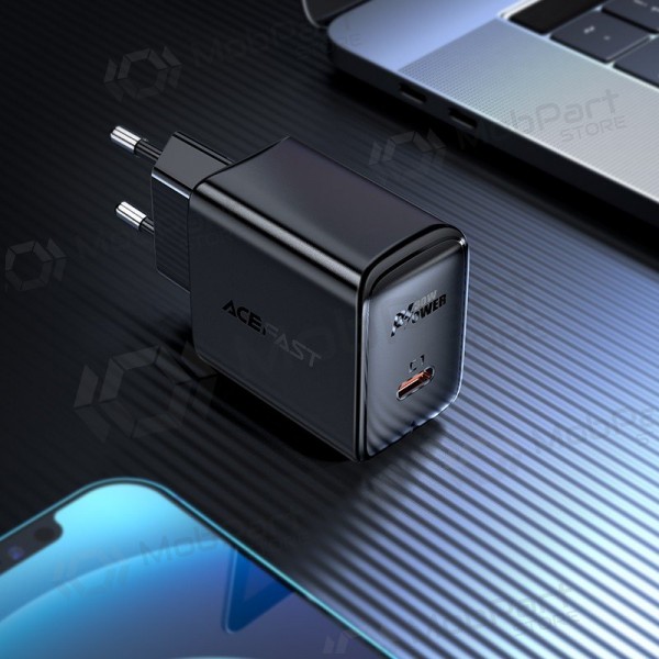 Lader buitinis Acefast A21 30W GaN USB-C zwart