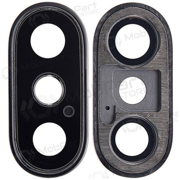 Apple iPhone XS / XS Max camera glas (zwart) (met een frame)