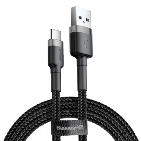 USB-kabel Baseus Cafule USB-C 2.0m 2.0A (grijs-zwart) CATKLF-CG1