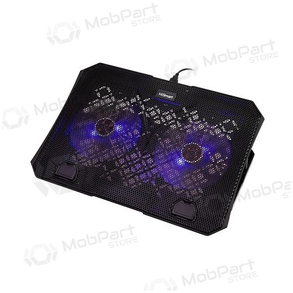 Nešiojamojo kompiuterio aušinimo stovas HISMART, su 2 LED ventiliatoriais, 5 padėčių
