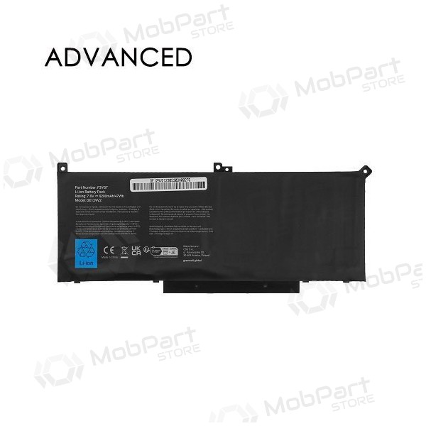 DELL F3YGT, 7200mAh laptop batterij, Advanced