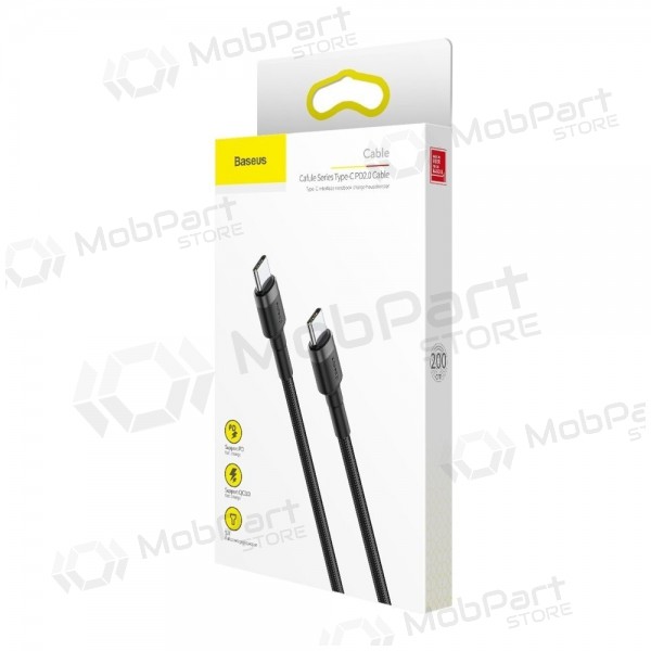 USB kabel Baseus Cafule PD60W Type-C 2.0m grijs-zwart CATKLF-HG1